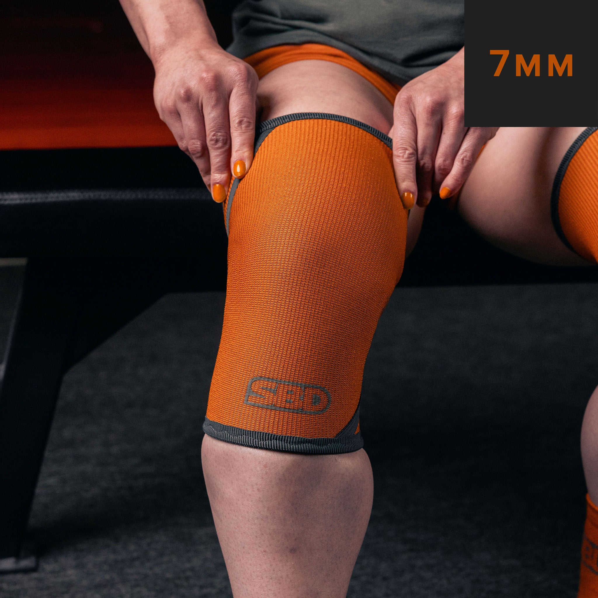 SBD Powerlifting Knee Sleeves 7mm - FORGE Limited Edition Orange